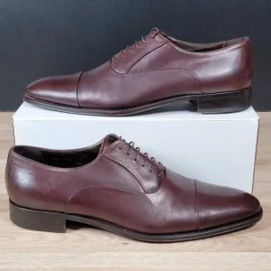 Bruno Magli Maioco Oxford Shoes Mens Size 14 Red Brown Leather Cap Toe Italy