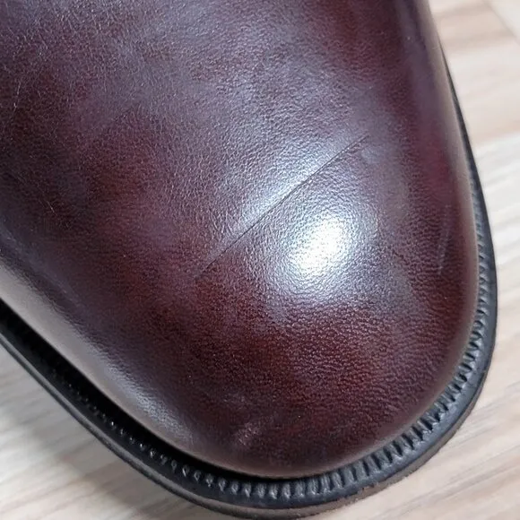 Bruno Magli Maioco Oxford Shoes Mens Size 14 Red Brown Leather Cap Toe Italy