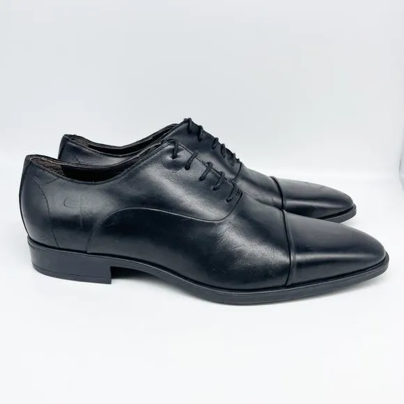 Bruno Magli Men's Mario Cap Toe Oxford Shoes Black Leather Size 13 M