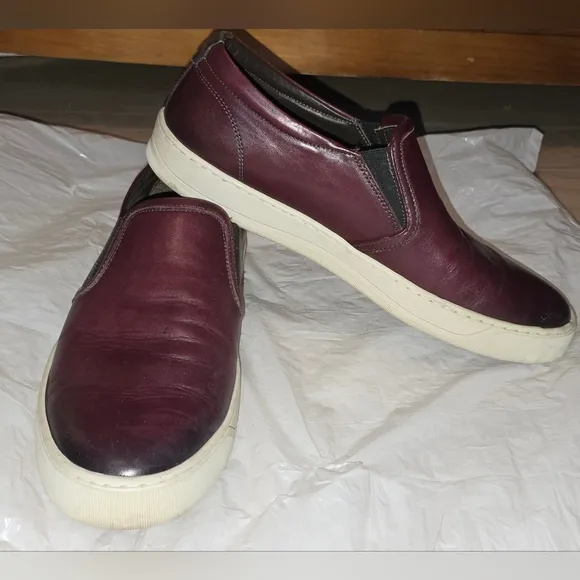 BRUNO MAGLI Men's Red Leather Sneakers Size 11M. Made in Italy