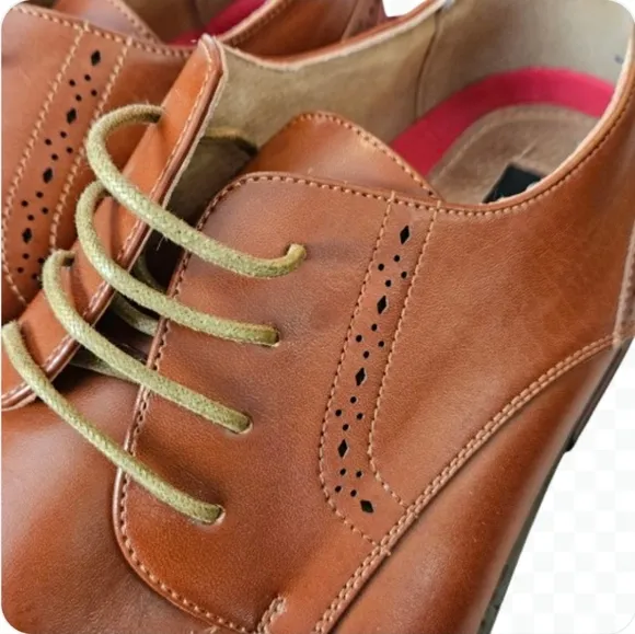 Bruno Marc Prince Cognac Oxford Mens Quiet Luxury Lace Up Dress Shoes Sz 10.5