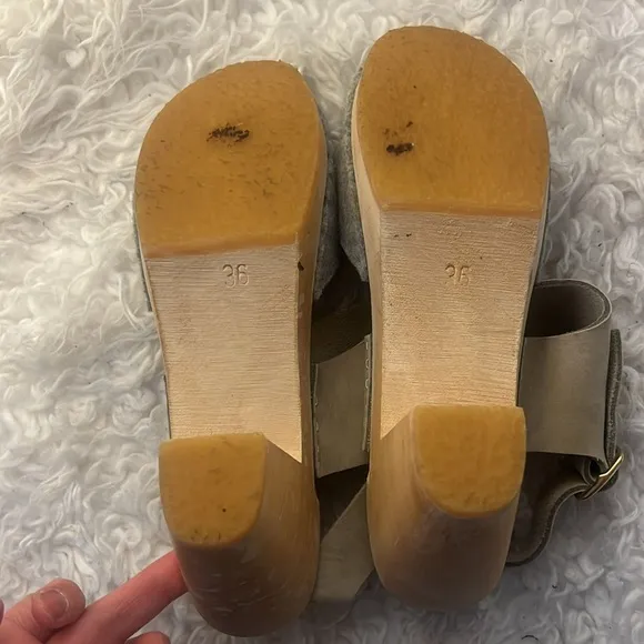 Bryr Women's Gray Clogs Sandals size 36 US 6
