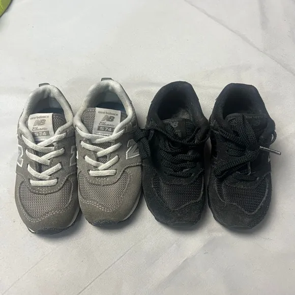 Bundle of 2 New Balance 574 Sneakers Toddler Classic Everyday Shoes Size 6 US