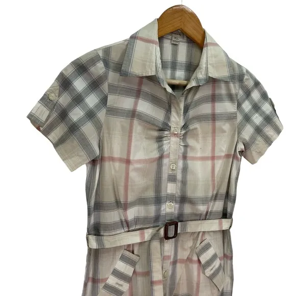 Burberry Childrens Plaid Classic Belted Dress Girls 12Y