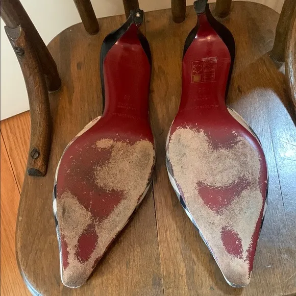 Burberry Nova Check Women's Mid Heel Plaid Mules - Black, Red, &amp; Cream