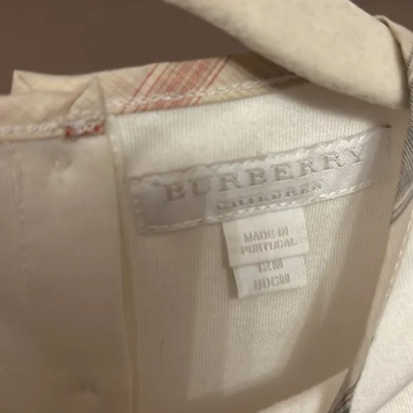 Burberry sleeveless classic plaid dress size 12 months