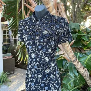 burnout velvet floral classic Cheongsam Sam column maxidress