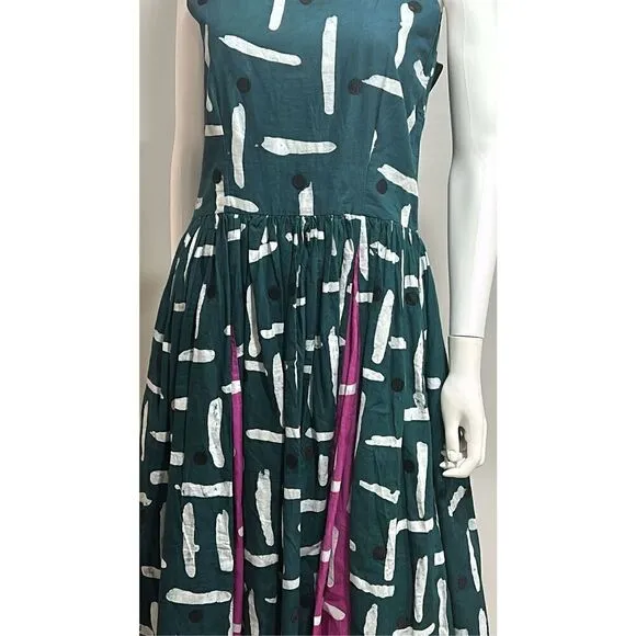 Busayo Soji Fitted Green Midi Sundress Size Small