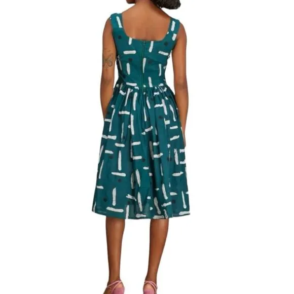 Busayo Soji Fitted Green Midi Sundress Size Small