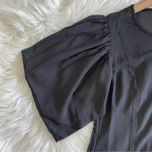 By Anthropologie Modern Sheer Midi Dress in Black Size 0