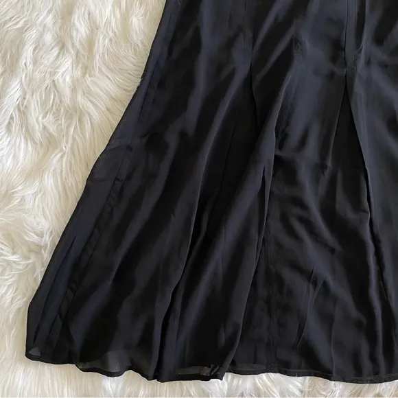 By Anthropologie Modern Sheer Midi Dress in Black Size 0