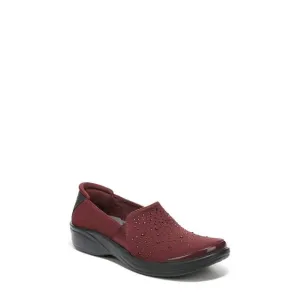 BZEES Womens Maroon Lightweight Poppyseed Toe Wedge Slip On Sneakers Shoes 8 M