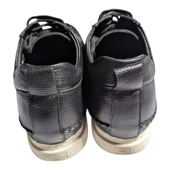 Calto Men's Black Leather 3&quot; Invisible Height Increasing Lace Up Casual Shoes 6