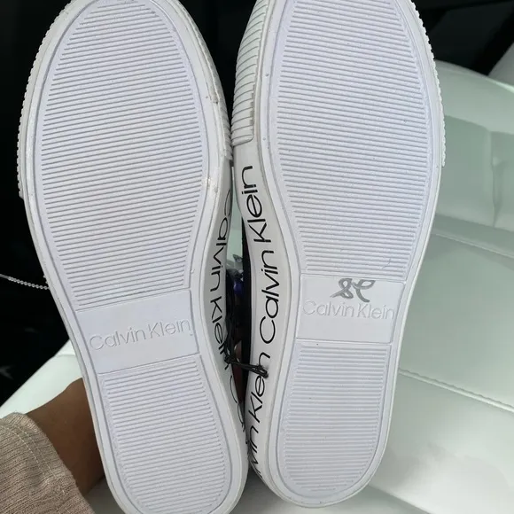 Calvin Klein Black &amp; White Logo Lauri Sneakers