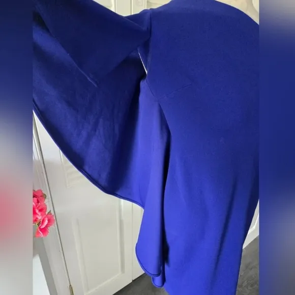 Calvin Klein Blue One-Shoulder Ruffle Sheath Dress NWOT Size 2