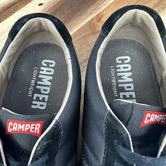 Camper EU 40 Pelotas XLite Shoes Black Polyester Suede Lightweight Sneakers