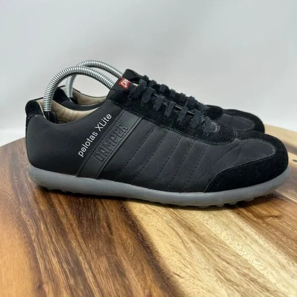 Camper EU 40 Pelotas XLite Shoes Black Polyester Suede Lightweight Sneakers