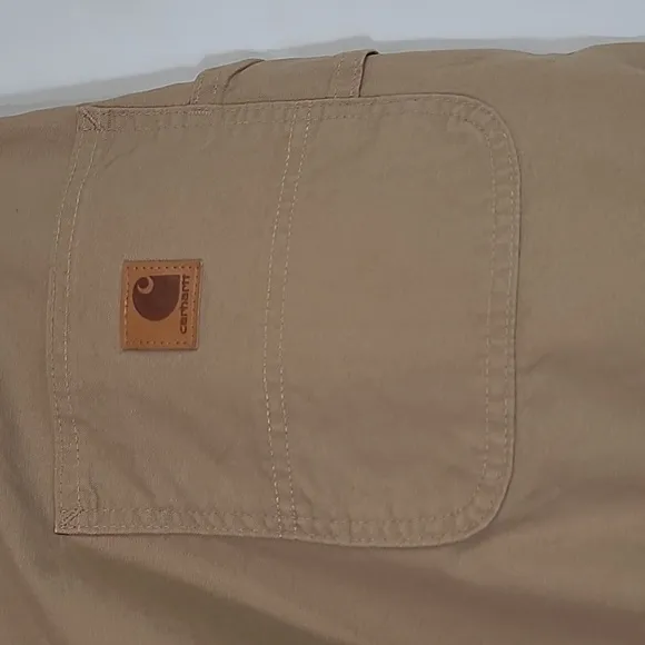 CARHARTT Canvas Work Dungaree's Loose Original Fit - Dark Khaki- Sz. 48 X 30-NEW