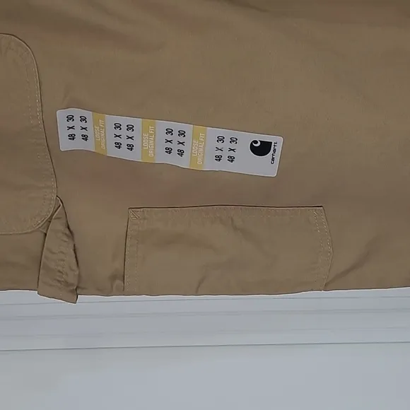 CARHARTT Canvas Work Dungaree's Loose Original Fit - Dark Khaki- Sz. 48 X 30-NEW