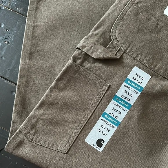 Carhartt Men's Relaxed Fit Rugged Flex Duck Dungaree Utility Pant - Tarmac