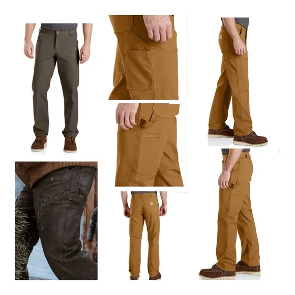 Carhartt Men's Relaxed Fit Rugged Flex Duck Dungaree Utility Pant - Tarmac