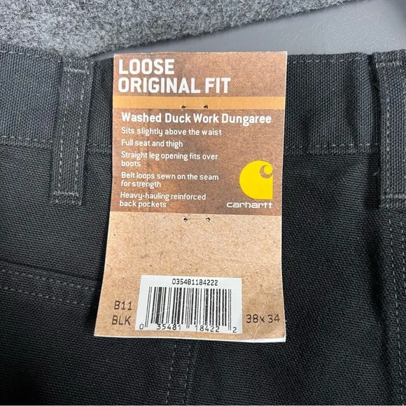 Carhartt Men’s  Utility Work Pant - Loose Fit - Washed Duck Size 38x34