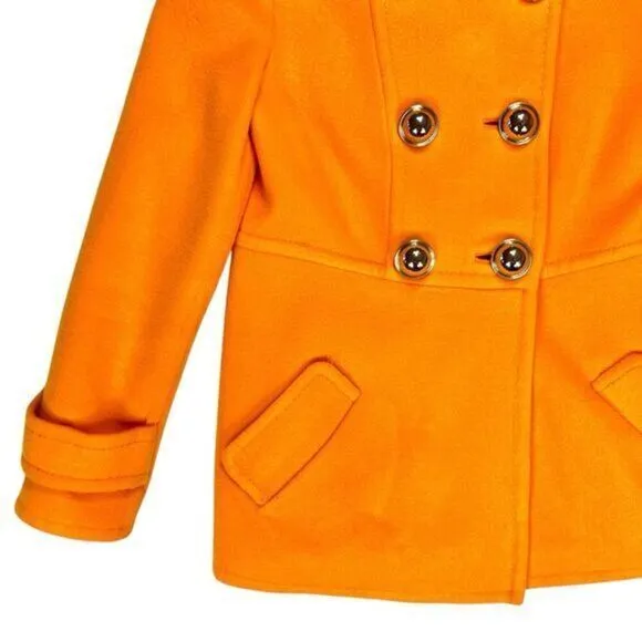 CARLISLE Wool Unlined Double Breasted UNIQUE Pea Coat 8 Chic Modern Preppy Noel