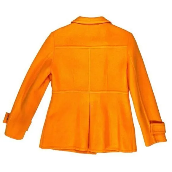 CARLISLE Wool Unlined Double Breasted UNIQUE Pea Coat 8 Chic Modern Preppy Noel