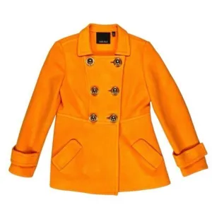 CARLISLE Wool Unlined Double Breasted UNIQUE Pea Coat 8 Chic Modern Preppy Noel