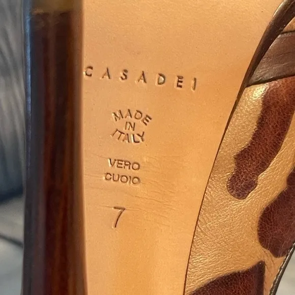 Casadei Classic Platform Pump, Leopard / Animal Print, Woman's Shoes Size 7