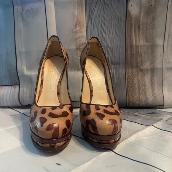 Casadei Classic Platform Pump, Leopard / Animal Print, Woman's Shoes Size 7