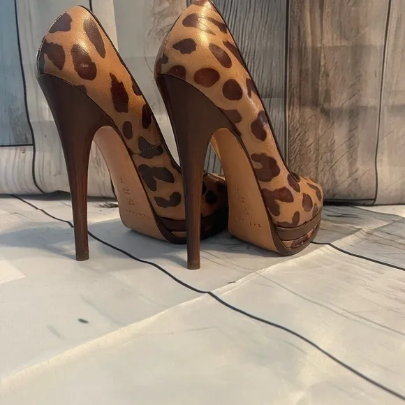 Casadei Classic Platform Pump, Leopard / Animal Print, Woman's Shoes Size 7