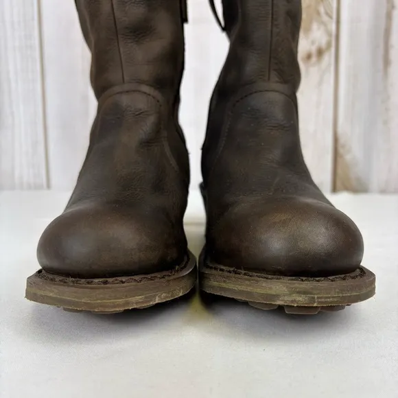 Caterpillar Boots Leather Waterproof Biker Equestrian Work Boots Brown Size 8