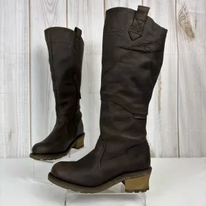Caterpillar Boots Leather Waterproof Biker Equestrian Work Boots Brown Size 8