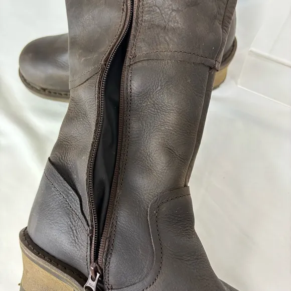 Caterpillar Boots Leather Waterproof Biker Equestrian Work Boots Brown Size 8