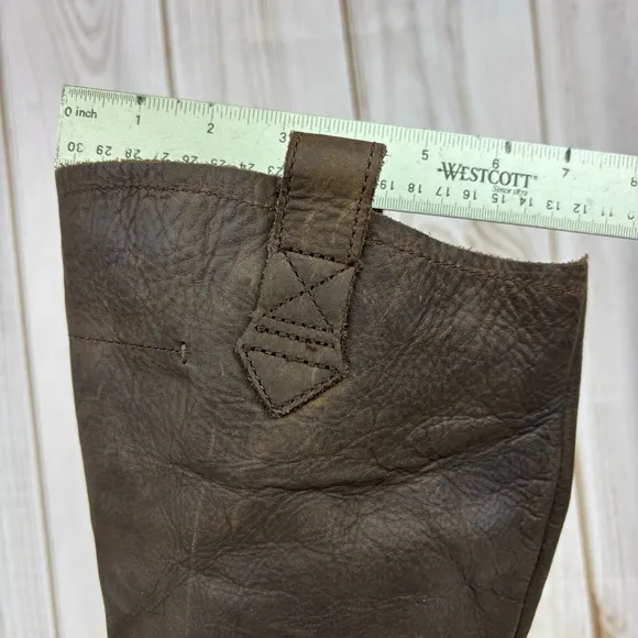 Caterpillar Boots Leather Waterproof Biker Equestrian Work Boots Brown Size 8