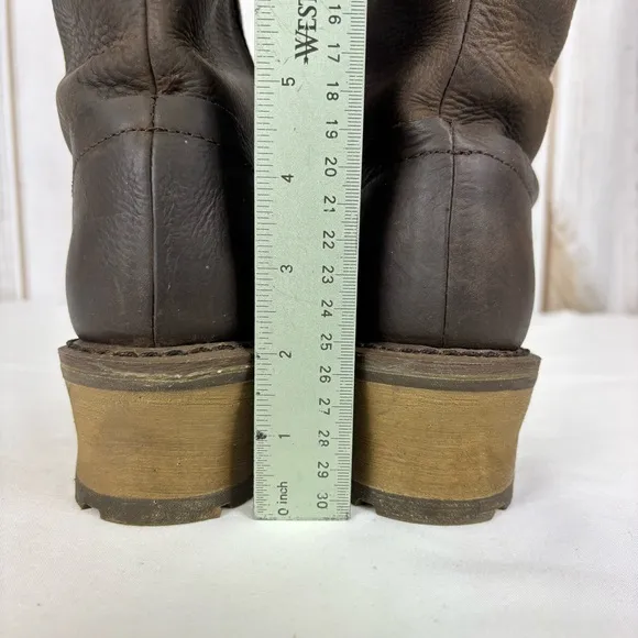 Caterpillar Boots Leather Waterproof Biker Equestrian Work Boots Brown Size 8