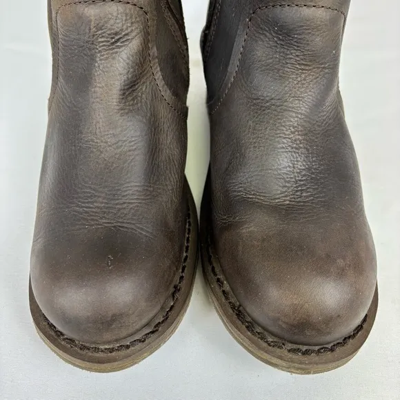 Caterpillar Boots Leather Waterproof Biker Equestrian Work Boots Brown Size 8