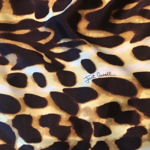 Cavalli  leopard asymetrical sleeve dress