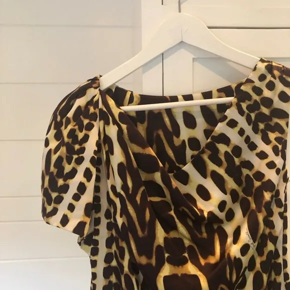 Cavalli  leopard asymetrical sleeve dress