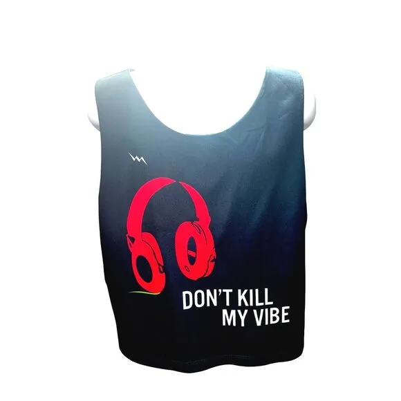 CCC Patriotic USA Flag Reversible Dont Kill My Vibe Lightweight Sleeveless Jerse