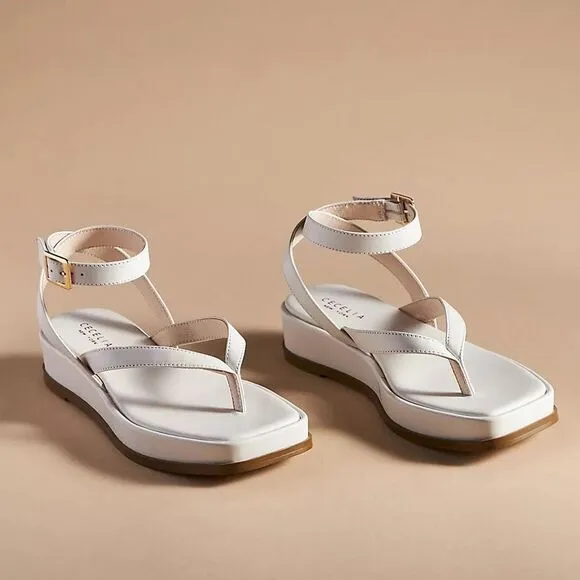 Cecelia New York Kara Anthropologie Comfortable Ivory Sandals Size 6.5 NWT