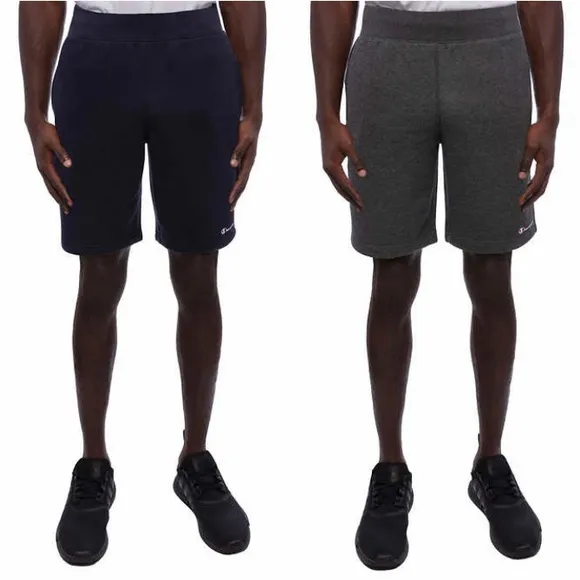 Champion Men’s French Terry Short, 2-Pack, Blu&amp;Gry