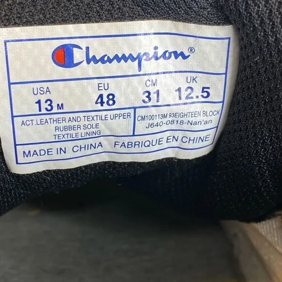 Champion 93 Eighteen Shoes Sneakers Size13 Purple Yellow Black w/ Red Laces