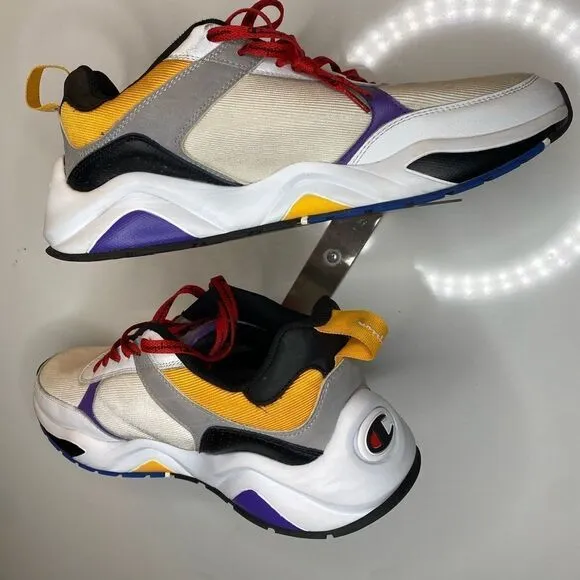 Champion 93 Eighteen Shoes Sneakers Size13 Purple Yellow Black w/ Red Laces