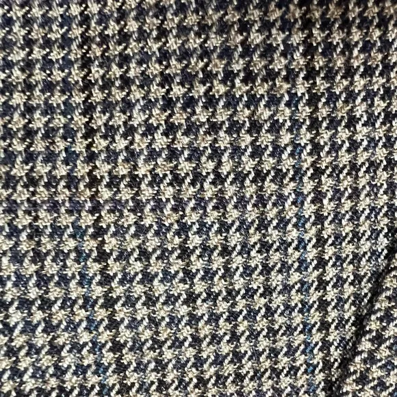 Chaps Classic Men's Blazer Brown Tan Houndstooth Check Pattern Size 44R