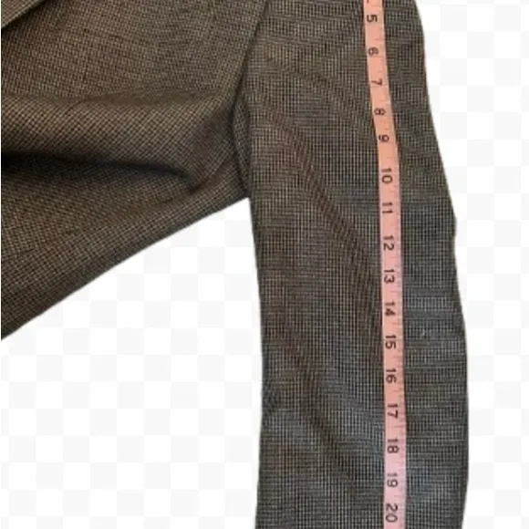 Chaps Classic Men's Blazer Brown Tan Houndstooth Check Pattern Size 44R