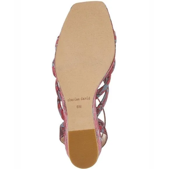 Charles David Judy Platform Wedge Floral Sandals