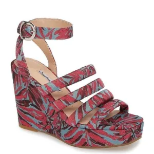 Charles David Judy Platform Wedge Floral Sandals