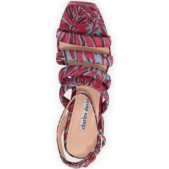 Charles David Judy Platform Wedge Floral Sandals